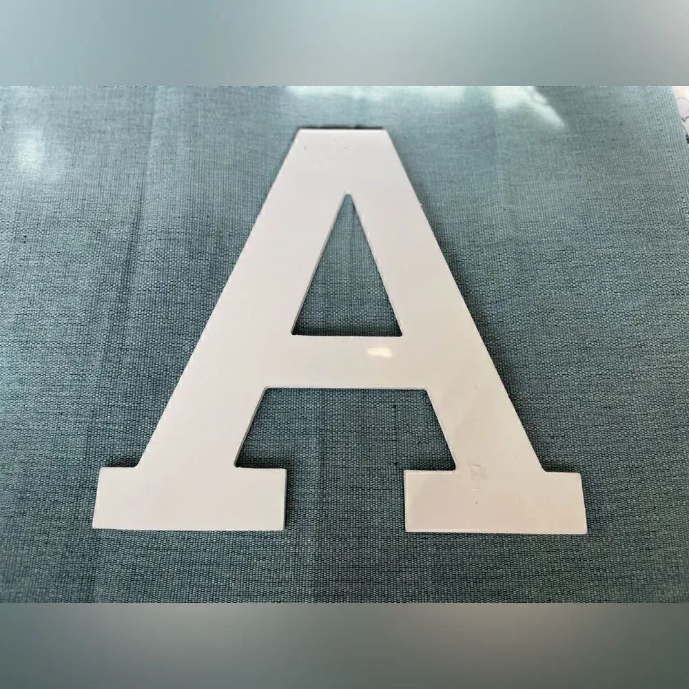“A” Uppercase Letter White MDF Wood Wall Decor EPC Monogram Initial
